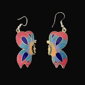 🦋 Butterfly Cloisonné Earrings